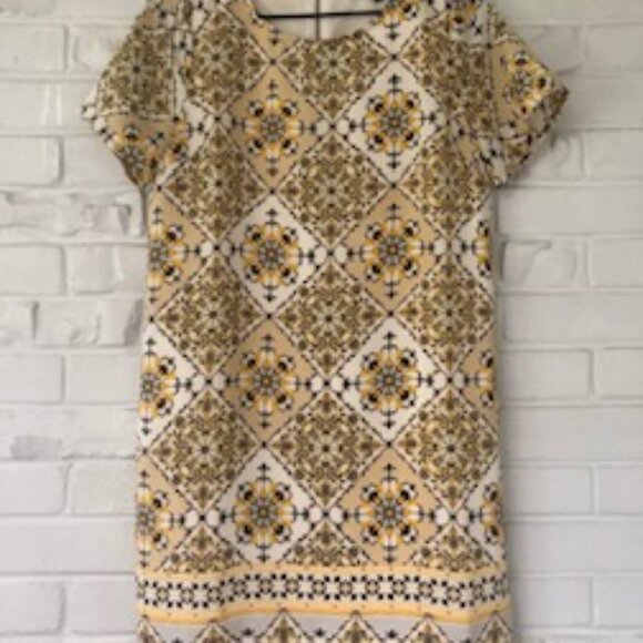 Lulu's Yellow Floral Bandana Sheath Mini Dress S - Picture 3 of 8